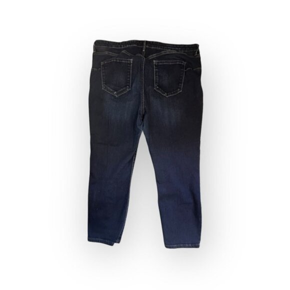 Women’s 36 / 20 R Jeans Sculpting Dark Rinse Mid Rose Stretch Straight Skinny - Picture 8 of 12